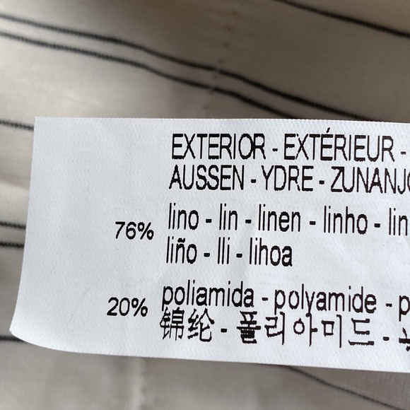 NWT. Zara White Striped Linen Blend Midi High-Waist Skirt. Size XS. - Picture 7 of 8